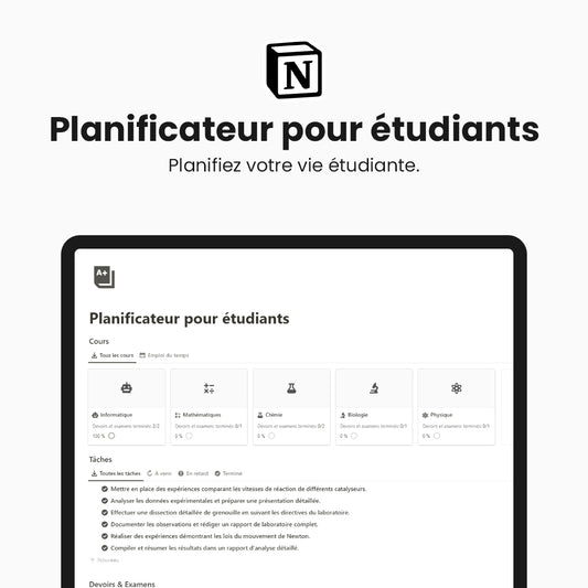 Planificateur pour étudiants